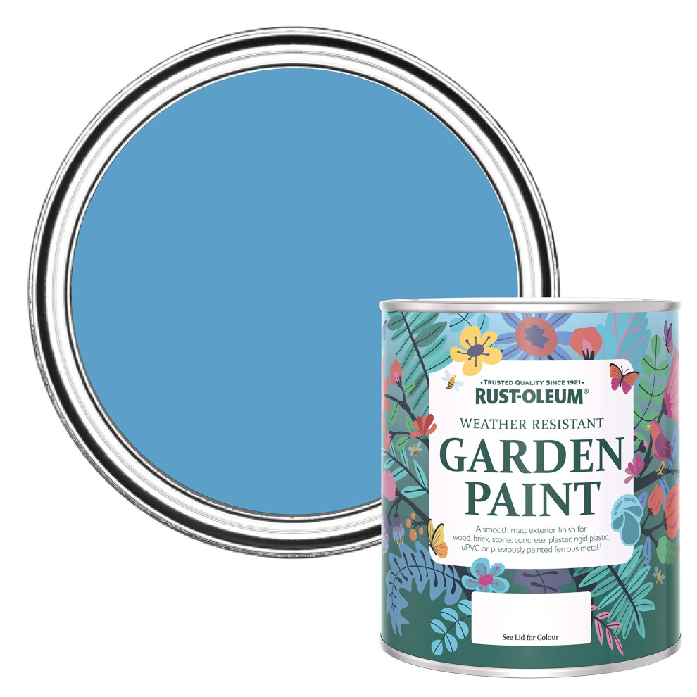 Rust-Oleum Blue Mould Resistant Garden Paint In Matt Finish - Cerulean 750Ml