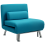 Homcom HOMCOM Folding 5 Position Convertible Sleeper Chair Bed Dark Blue 9