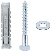 12 PCS Heavy-Duty Masonry Brick Wall Fixing Screws Bolts Anchors - Hex Self-Tapping Screws with Expansion Plugs and Washers for TV Mounts, Water