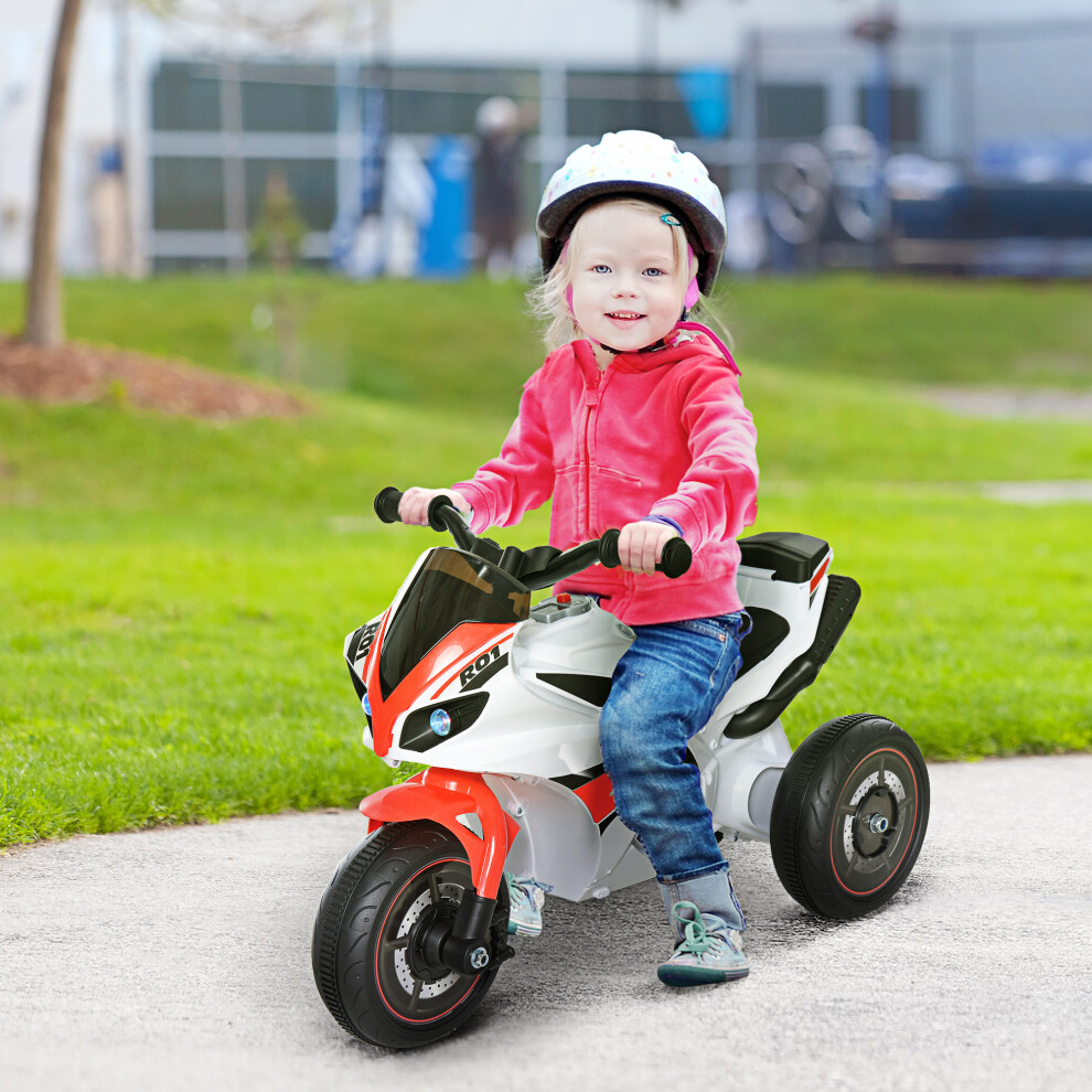 Homcom Kids Ride-On Police Bike 3-Wheel Vehicle W/ Music Lights 18-36 Mths