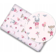 Baby Fitted Cot Bed Sheet Printed 100% Cotton Mattress 140x70cm Fox and Rabbit