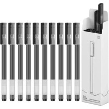 MI Jumbo Gel lnk Pen Super Durable Writing Sign Pen 0.5mm bullet pen 10 pcs a pack (Black)
