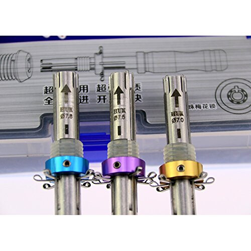 3pcs Tubular Lock Pick Tools with Transparent Tubular Lock,Locksmith Practice Set 2