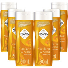 Mandarin & Neroli Refreshing Body Wash Shower Gel, Signature Oil Blend, Creamy Lather, Gentle Skin Care, Bulk Buy, Pack of 6x500ml