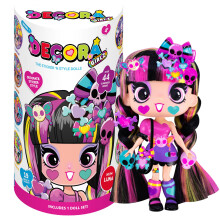 Decora Girlz | 5" LUNA Sticker 'n' Style Fashion Doll | Luna features 44 colourful accessories including dress, shoes, bag, comb, sticker sheets |