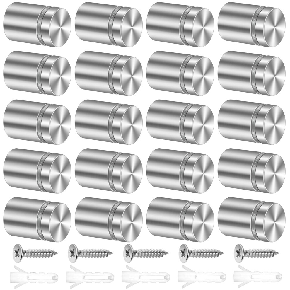 20 Pcs Stand Off Fixings 19X25mm Stainless Steel Advertising Screw Sign Holders Standoff Screws Standoff Wall Fixings Glass Standoff Bolt Advertising 799355409957