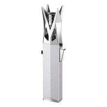 (Silver) camping accessories Silver Windproof Lighter Inflatable Straight Metal Net Red Personality Wolf Thorn Shape Rotating Lighter