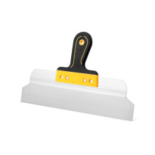 QWORK 14" Stainless Steel Plastering Spatula with Ergonomic Handle - 350 mm- Drywall Filling Tapping Plastering Tool