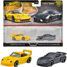 Hot Wheels HRR82 Premium 2er Set Porsche 993 GT2 / Porsche 718 Cayman GT4 Fahrzeug Spielzeug Miniauto