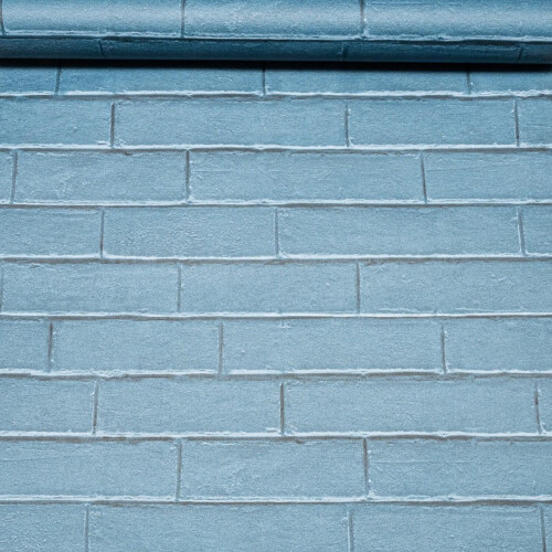 (Full Roll) Blue Brick Effect 3D Textured Wallpaper Wall Panels Non-Pasted
