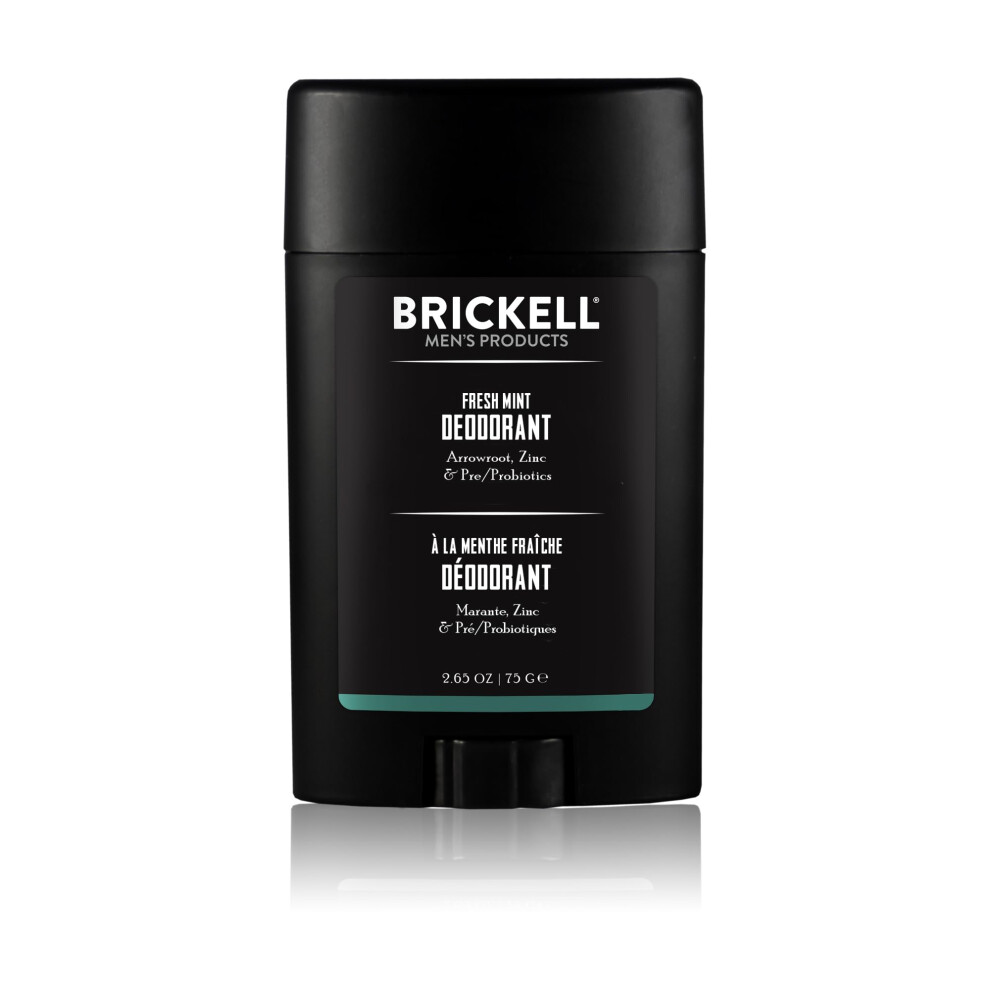 Brickell Men's Products Natural Deodorant For Men, Natural And Organic, Aluminum, Alcohol, And Baking Soda Free, 78Ml (Fresh Mint)