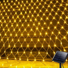 (Warm White) Outdoor Solar String Light, 192 Leds 3*2M Solar String Light With 8 Modes, Mesh String Light For Christmas, Garden, House, Terrace, Park