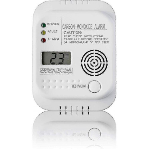 Carbon Monoxide Detector, Battery Powered, Gas Detector with Display And Temperature Gauge