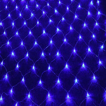 (Blue) Outdoor Solar String Light, 192 Leds 3*2M Solar String Light With 8 Modes, Mesh String Light For Christmas, Garden, House, Terrace, Park