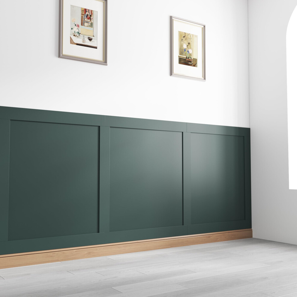 Wall Panelling Kit Shaker Style 3D Wall Panel Kit | Paintable MDF Wood Wall Mounting Kit Extending 6 Slats 120 x 9.7 x 0.9 cm