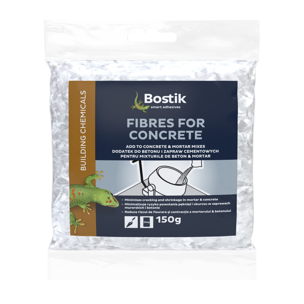 Fibres for Concrete, Minimise Cracking and Shrinkage, and Improve Freeze/Thaw and Impact Resistance of Mortar and Non-Structural Concrete, 150g