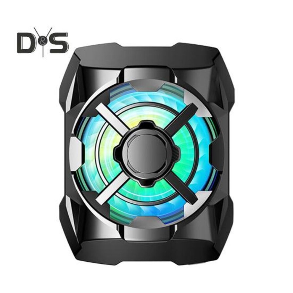 (black) Rechargeable Phone Radiator Low-Noise Wireless Magnetic 3 Speeds Adjustable Gaming Phone Cooling Fan with LED Lights