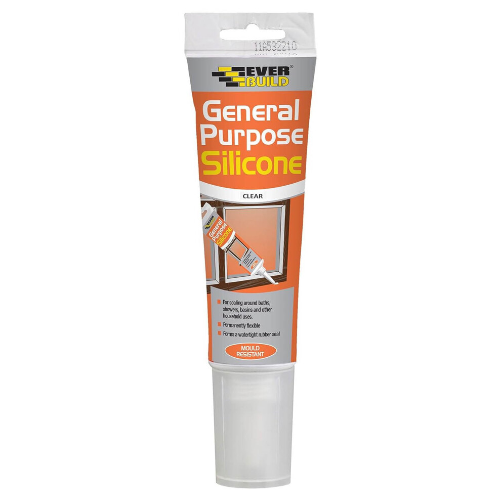General Purpose Silicone Sealant – Waterproof – Suitable for Interior and Exterior Use – Clear – 80ml