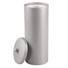 InterDesign Kent Plastic Toilet Paper Tissue Roll Reserve Canister Free-Standing Organizer for Master Guest Kid's Office Bathroom or Closet 6.5""