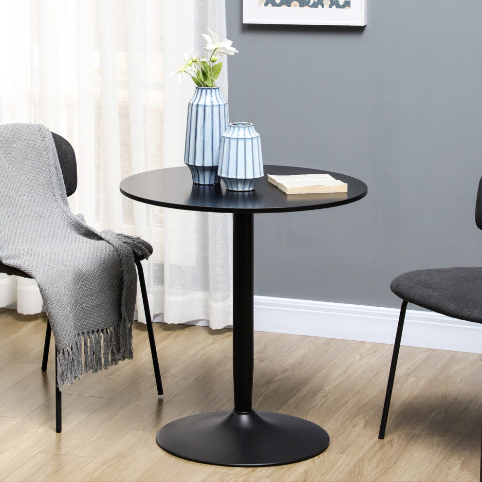 Round Dining Table Steel Pedestal Base Modern Kitchen Dining Room Bistro Table - Image 5