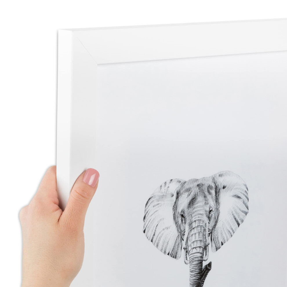Cadre photo blanc ArtToFrames 10x13 pouces. Ce cadre photo personnalisé de 1,25 pouce est un cadre blanc satiné pour vos œuvres d'art ou photos -