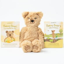 Slumberkins 14"""" Honey Bear Kin & 2 Board Books Complete Set Bundle | Promotes Gratitude Respect & Sharing | Social Emotional Tools for Ages 0+