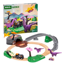 BRIO World - 36094 Dinosaur dobrodrun sada | Luxusn sada vlcku pro deti od 3 let | Obsahuje hrav dinosaury a scnick kousky | Kompatibiln s v