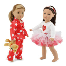 Emily Rose 18 tommer dukketj 6-PC vrdibundt til sm piger - gavest inkluderer 3-PC mode-tutu-nederdeloutfit & silkeagtig 2-PC 18"""" dukke PJs P