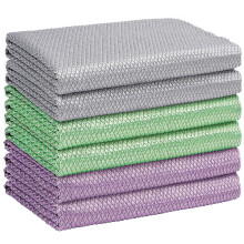 HOMEXCEL Microfiber Glass Cleaning Cloths-6PK 16""""x14"""" Lint Free Window Cleaning Cloth Glasses Mirrors Screens Stainless Steel Premium Microfi