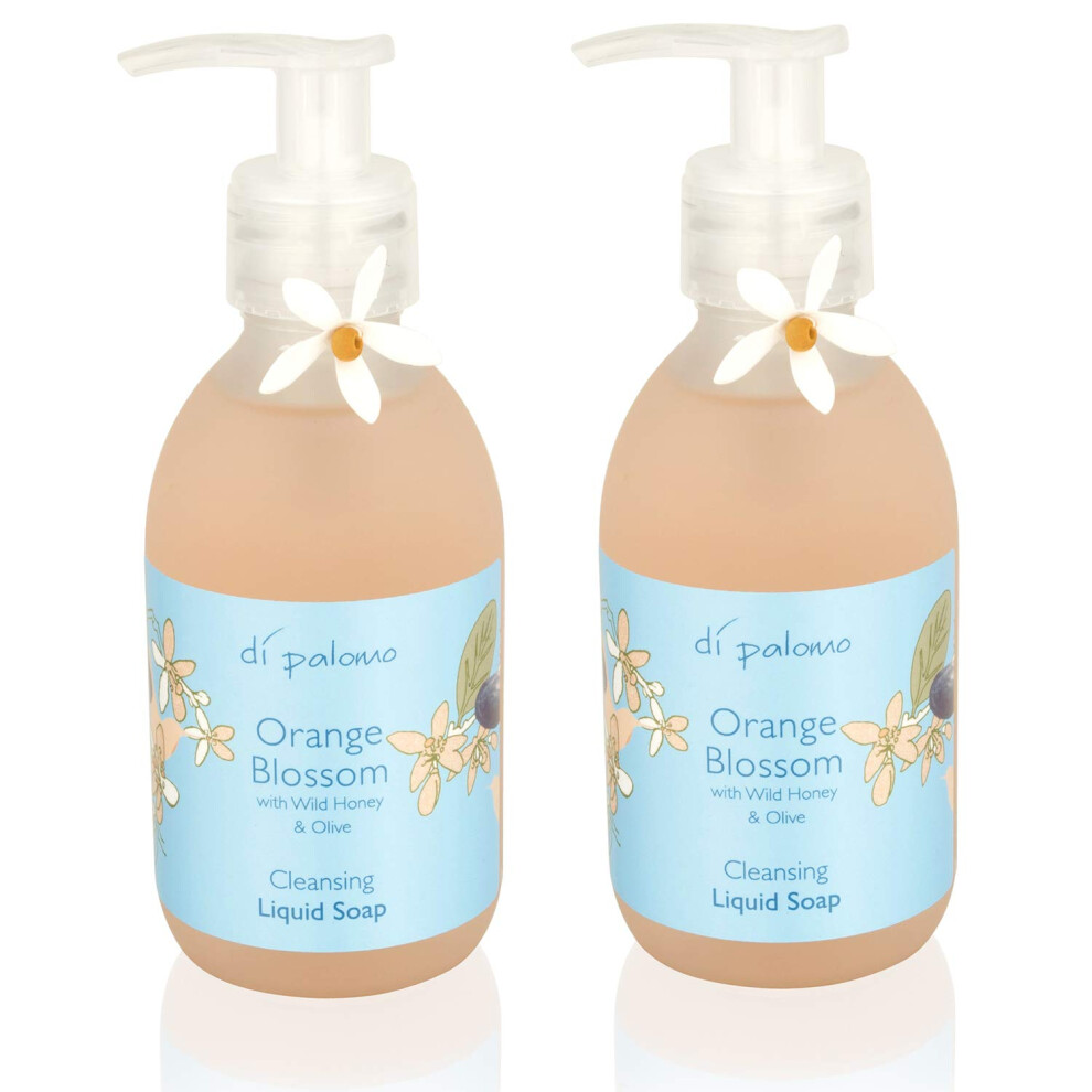 Di Palomo Orange Blossom & Honey Liquid Soap Multipack 2 X 240Ml | Moisturising Hand Wash | Hand Soap Dispenser | Skin Care Antibacterial Soap | Handwash Liquid