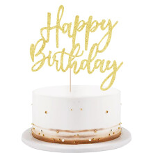 LVEUD csillog Boldog szletsnapot torta tetejre Boldog szletsnapot tortadszts, bulidsztsre alkalmas vfordulra/szletsnapra (arany)