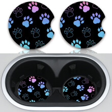 Absorbent Car Coasters for Cup Holders 2 Pack Universal Neoprene Car Coasters with Finger Slot Auto Accessories for Women & Men 2.56""""(Gradient Bla