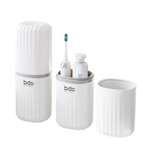 Topavatop Toothbrush Travel Case 2 in 1 Toothbrush Holder and Rinse Cup Large Capacity Toothbrush Cup with Cover Portable Travel Toothbrush Holder