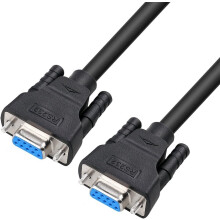 5M DB9 RS232 Serial Null Modem Cable Female to Female Full Handshaking 7 Wire Crossover for Data Communication