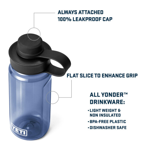 YETI Yonder 600 ml/20 oz Water Bottle with Yonder Tether Cap  Clear 1