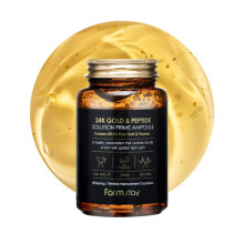 FarmStay 24K Gold & Peptide Solution Prime Ampoule | Hydrating & Firming Serum | Enhances Skin Elasticity Glow & Vitality | Lightweight Fast-Absorbi