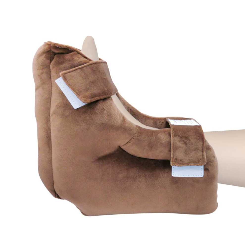 Ez Assistive Brown 1Pc Velour Heel Protector Cushion Foot Pillow Remove Pressure And Bedsores Heel Protectors For Pressure Sores For Heal Protection