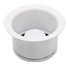 Westbrass D2082-50 3-1/2"" Extra-Deep Collar Kitchen Sink Waste Disposal Flange & Stopper  Powder Coat White  1-Pack