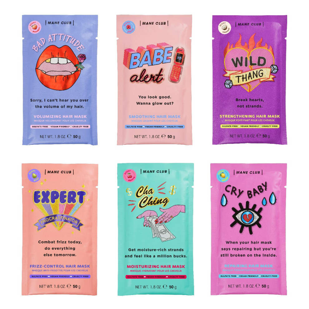 Mane Club Variety Pack Deep Conditioner Cruelty Free Vegan No Sulfates Or Parabens - Pack Of 6