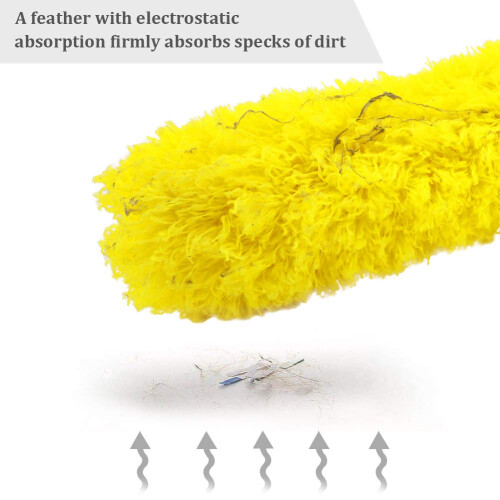 DELUX Microfiber Feather Duster Extendable Cobweb Duster with 100 inches Extra Long Pole Bendable Head & Scratch-Resistant Hat for Cleaning Ceiling 2