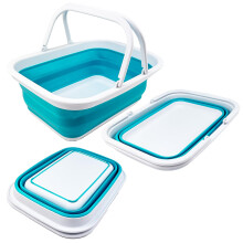 SAMMART SAMMART 9,2L (2,37 gallon) opvouwbare badkuip met handvat - draagbare picknickmand/krater voor buiten - opvouwbare boodschappentas - ruimtebe