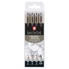 Marker - Disegno - Schizzo - Pigma Micron 05 - Sakura - Grigio freddo chiaro - 4 dimensioni