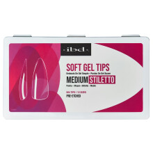 ibd Clear Soft Gel Tips - Medium Stiletto Volledige dekking Nagelverlengingen Press-On Nail Kit 1-pack