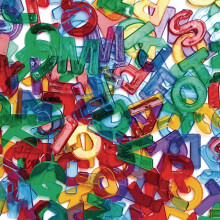 Farvning af gennemsigtig multi-farvers store bogstaver plastbrev 3/4 """" EA 208 stykker Collaging ABC Letters Alphabet for Kids