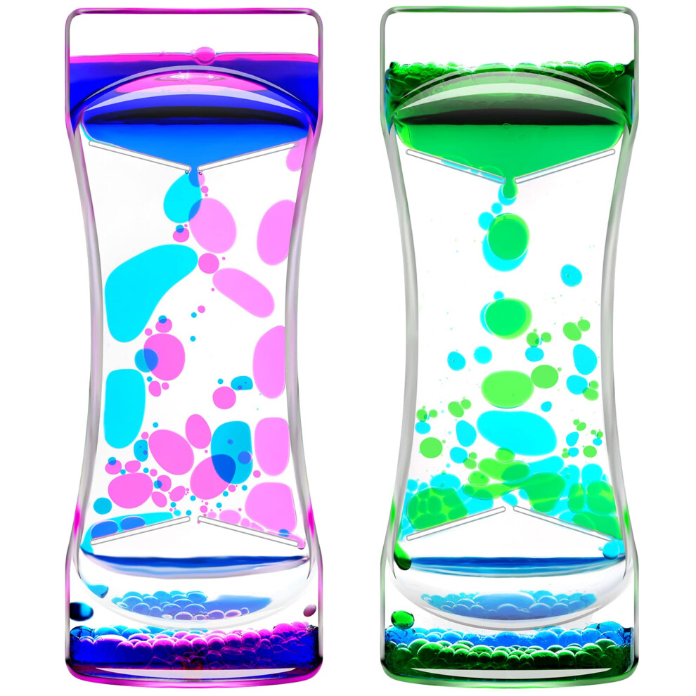 Abiqaqiba Liquid Motion Bubbler Timer Lot De 2 Pour Jouets Sensoriels Goutte D'huile Minuteries D'eau Pour Jouets Fidget Jouets D'autisme Activit-image