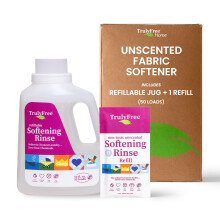 Balsamo ammorbidente Truly Free per indumenti | Sicuro per neonati e bambini con pelle sensibile | A base vegetale | Include 1 flacone ricaricabi
