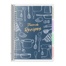 Blank receptbok fr att skriva i dina egna recept 8.5 """" x 11 """" avtagbar inbunden av inbunden familjreceptbindemedel med avdelare anpassade pers