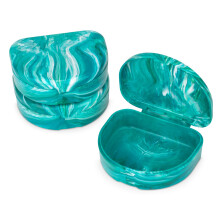 Practicon Marble Retainer Cases Orthodontische Aligner Case Mondbeschermerhouder (3-pack) (blauwgroen)