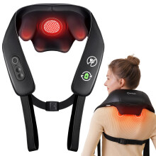 KNQZE Nacken- und Schultermassager, kabellos, mit Graphenheizung, 4D Shiatsu für S
