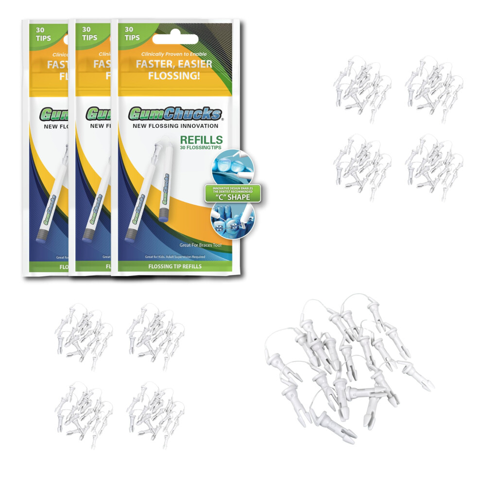 Gumchucks Orthodontic Flossers Dental Floss - Floss For Braces - Brace Floss Picks - Gum Flossing Picks - Ortho Dental Flossers (Flossing Tips Bundle